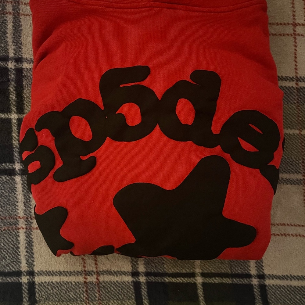 Red Hoodie with Black Graphic
